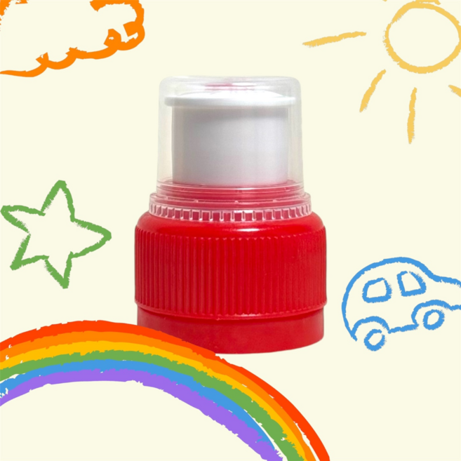 푸쉬풀캡 스포츠 병마개 어린이 병뚜껑 아기 뚜껑 캡, 레드, 1개