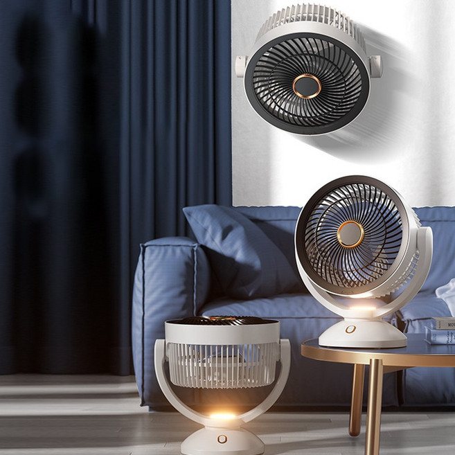 무선 탁상용 선풍기 미니 파워 서큘레이터 USB 저소음 무드등 휴대용 사무실 캠핑, F198-충전형