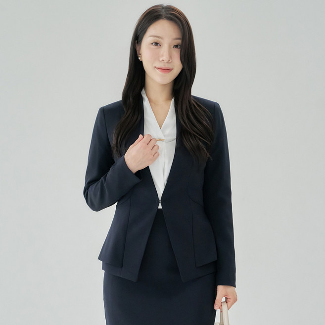 여성용 정장 자켓 노카라 슬림핏 스판 [모던 날개]