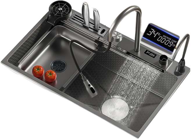 YAPOGI 허니콤 엠보싱 디지털 디스플레이 사각 싱크볼 304 스텐, 1세트