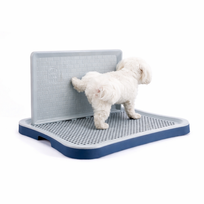 멍담 강아지 마킹 벽 배변판 분리세척 애견 화장실, 블루&그레이, 1개