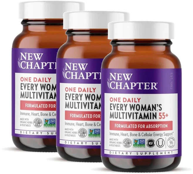 뉴챕터 55세이상 여성 원데일리 멀티비타민 New Chapter Women's Multivitamin 55 plus, 3개, 96정 - 쿠팡