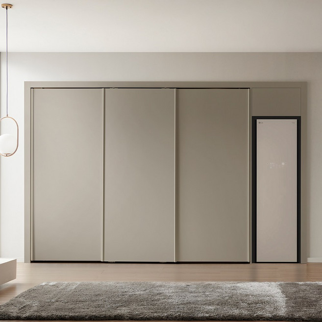 보루네오 스타일러 슬라이딩 붙박이장 300~360cm 10자 E0등급, 카본그레이