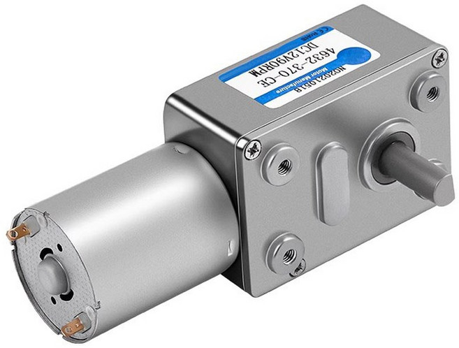 JGY-370 하이 토크 감속기 금속 웜 기어 박스 모터 가역 저속 웜 기어 모터 DC 6V 12V 24V, 25rpm, 6V용