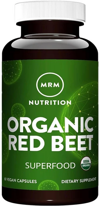 MRM Nutrition 유기농 레드 비트 비건 캡슐 | 슈퍼푸드 에너지 영양 밀도 USDA 글루텐 프리 + GMO 60회 분량, 60 Count (1개), 1개 - 쿠팡