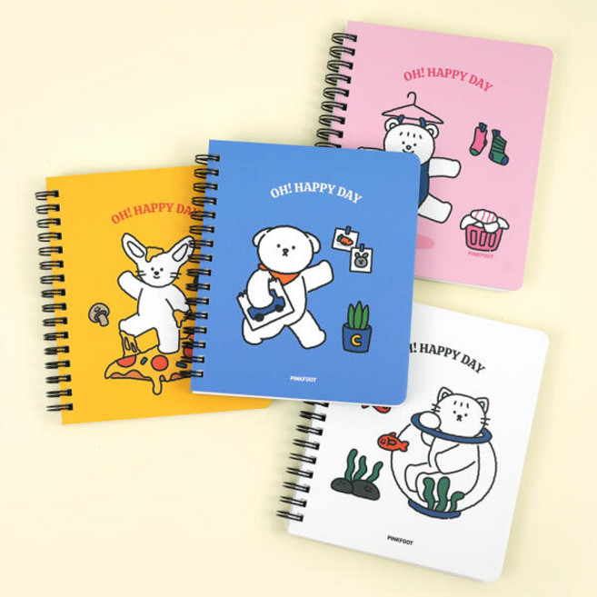 아트박스/핑크풋 핑크풋 꼬망 좌철 수첩, 꼬망좌철수첩_2.블루