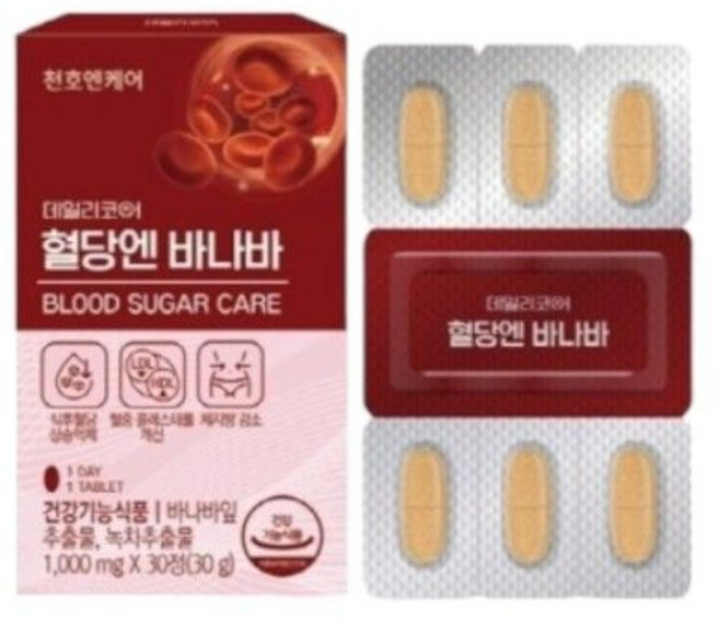 천호엔케어 혈당엔 바나바 1000mg 30정 6개