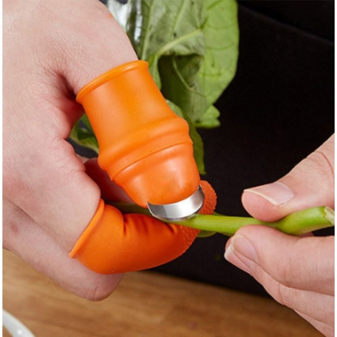 마늘까는반지 야채 따기 썰기 다듬기 엄지칼 미니 골무, L
