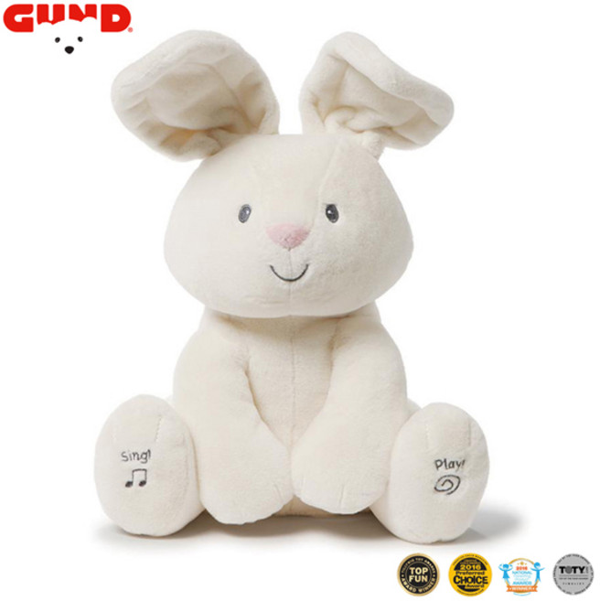 GUND 건드 까꿍 토끼 노래하는 애착인형, 1개