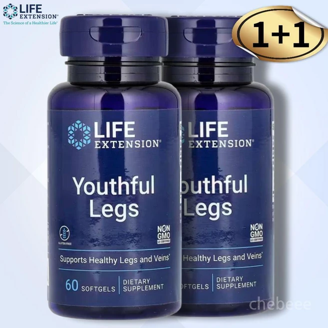 라이프익스텐션 유스풀 레그 디오스민 500mg 60캡슐 2병 플라보노이드 - 쿠팡