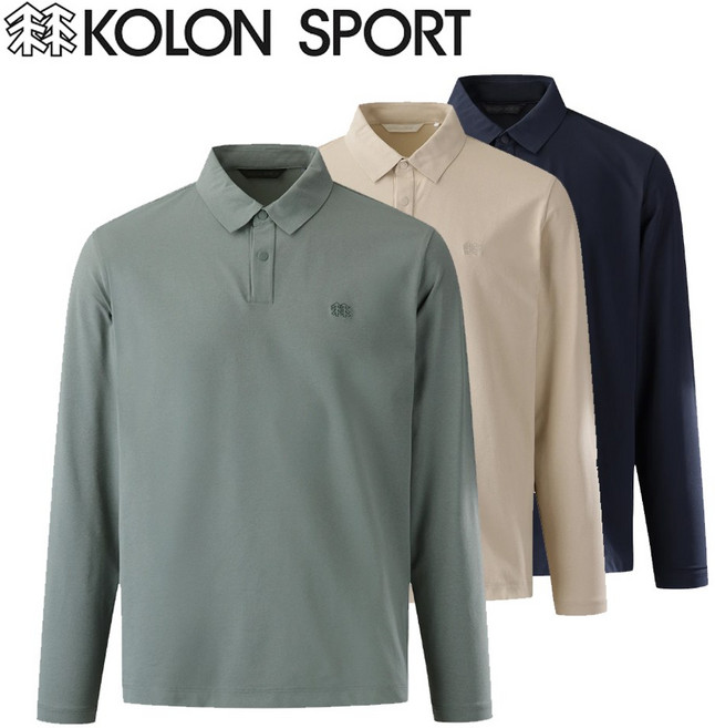 [코오롱스포츠] 남성 티셔츠 출근 골프 등산복 기본 긴팔 카라티 셔츠 상의