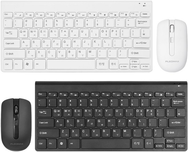 플레오맥스 무선 미니 무선 키보드 마우스 콤보 합본 세트, 블랙, AVEC-50M, 일반형