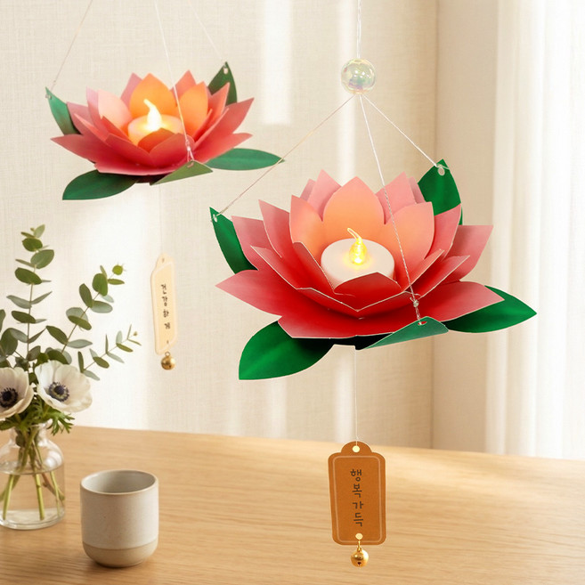 연꽃 소원등 5set, 단품, 단품