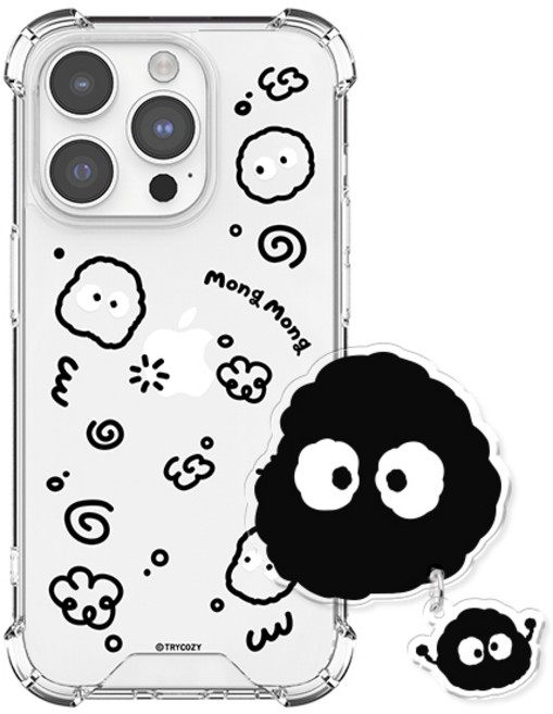 몽몽 두들 젤하드 갤럭시 아이폰 휴대폰 케이스+아크릴톡 세트