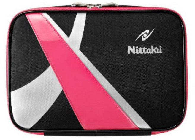 [wm] 닛타쿠 탁구 라켓 탁구채 탁구공 용품 사각 케이스 파우치 헬스, 핑크, 1개