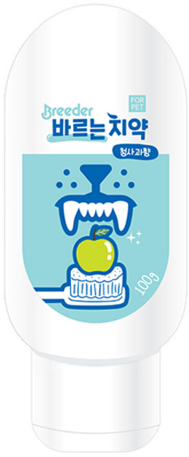 브리더 바르는 강아지 고양이 치약 청사과향, 2개, 100g