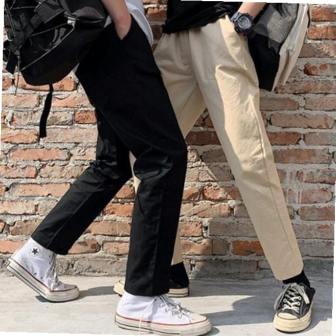 면바지 남자 여름 허리밴딩 일자 바지 10부 팬츠 슬랙스