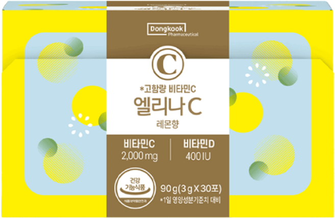 엘리나C 고함량 비타민C 2000mg 비타민D 400IU, 90g, 1개