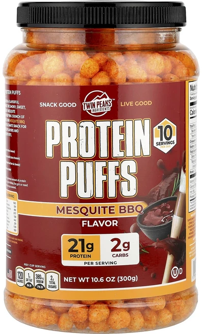 Twin Peaks 프로틴 퍼프 메스키트 바비큐 300g (10.6oz), 5개 - 쿠팡