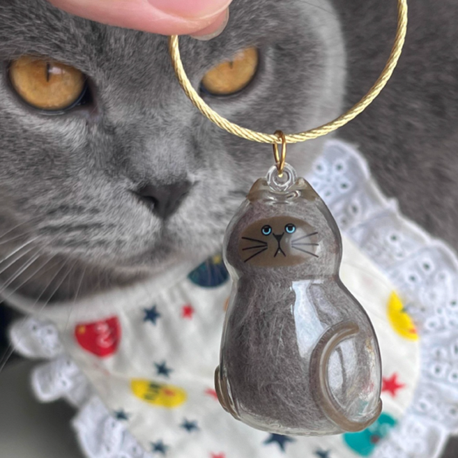 고양이 털 키링 보관 캡슐 보관함 열쇠고리 4p세트