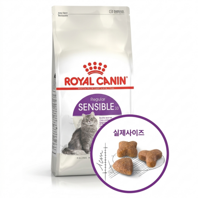 로얄캐닌 캣 센서블 고양이사료 장건강 소화기능 기호성좋은사료, 2kg, 1개, 닭+칠면조