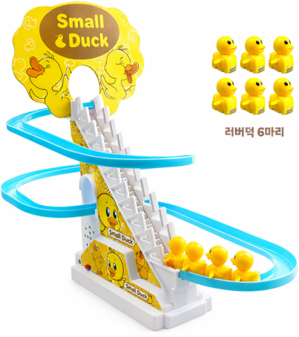 RIAVO 스몰덕 오리 계단 장난감, 1세트, 옐로우