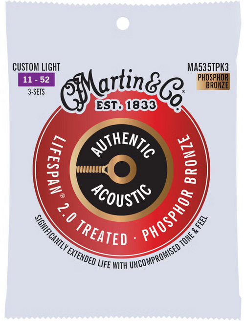 마틴 통기타줄 MA535T CUTOM LIGHT(11-52) 어쿠스틱 스트링, 3세트