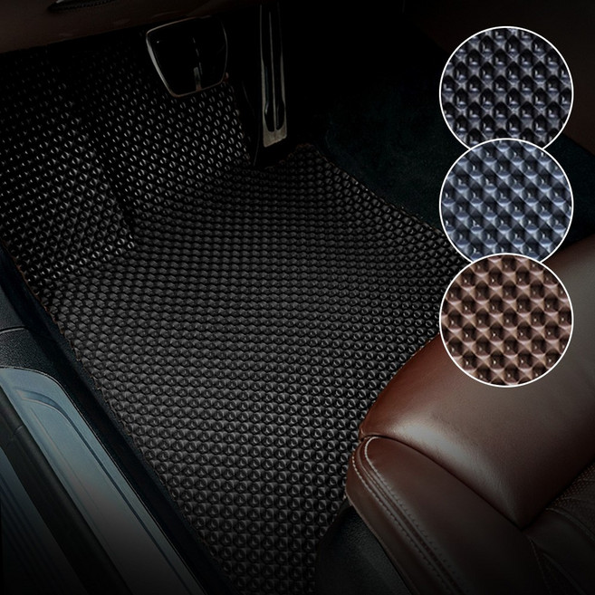 QM6 (2016~) 전용 알브이모터스 프리미엄 고무 벌집매트 1열2열 세트, 블랙, 215_1 QM6 LPG