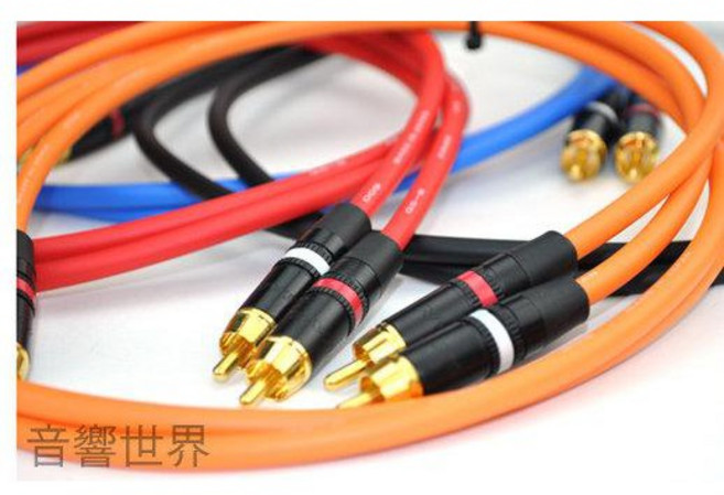 Canare L2T2S Neutrik 鍍金L型 RCA音源線 一對, 橘色,XLR母 - RCA, 1個