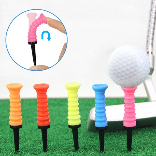 실리콘 골프티 높이조절 티꽃이 골프 티샷티 비거리향상, 옐로우, 1개