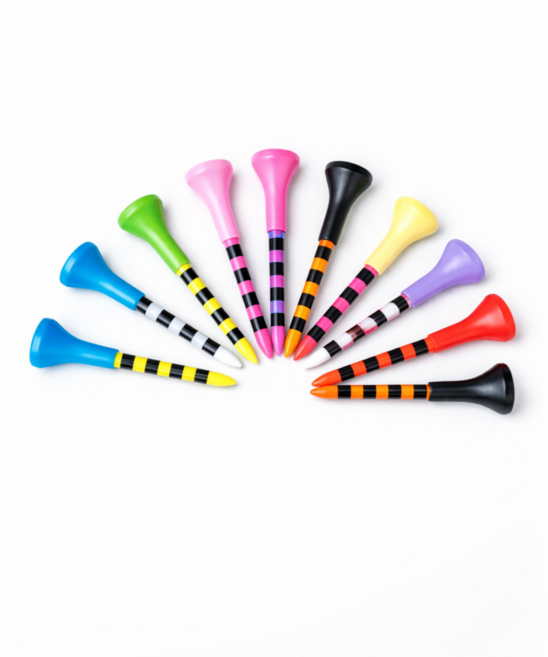 골프롱티 눈금 플라스틱 티꽂이 고무헤드 기능성 골프티, 30개, 혼합색상