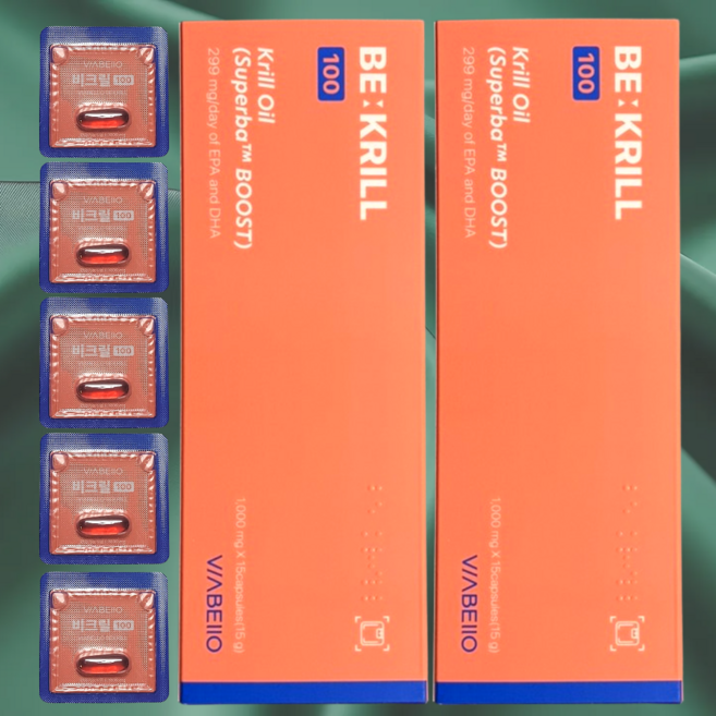 인지질 크릴오일 비크릴 100 비아벨로, 15회분, 2개