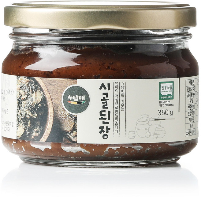 4남매 시골된장 350g 국산콩100% 항아리에서 (3년숙성) 재래식된장, 1개