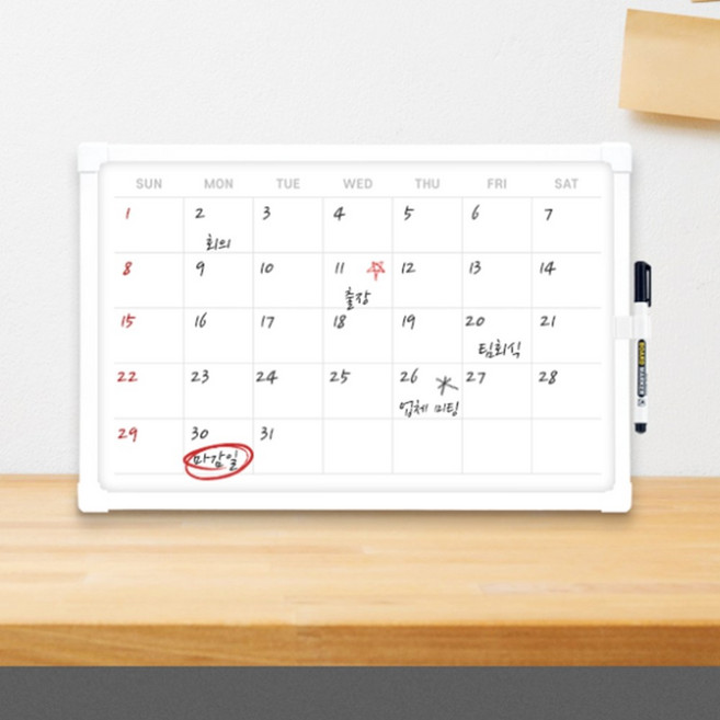 탁상용 달력화이트보드 사무실 미니 스케줄 화이트보드, 상세페이지 참조