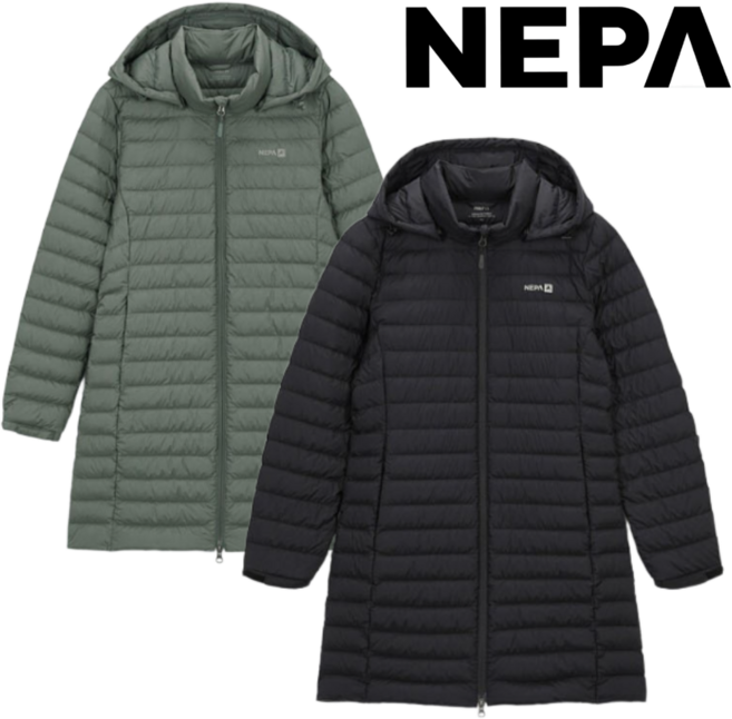 [백화점정품] 네파 여성 경량 패딩 구스 다운 자켓 미드기장 보온 후드 간절기 겨울 일상 등산 골프 여행 캠핑 아웃도어 점퍼