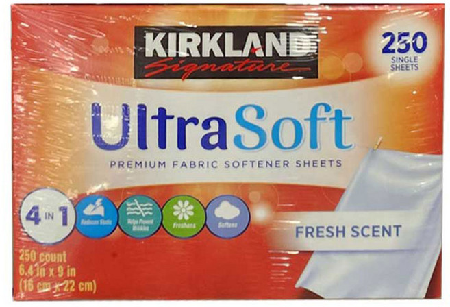 커클랜드 시그니춰 시트형 섬유유연제 250매 1개 세탁, 1