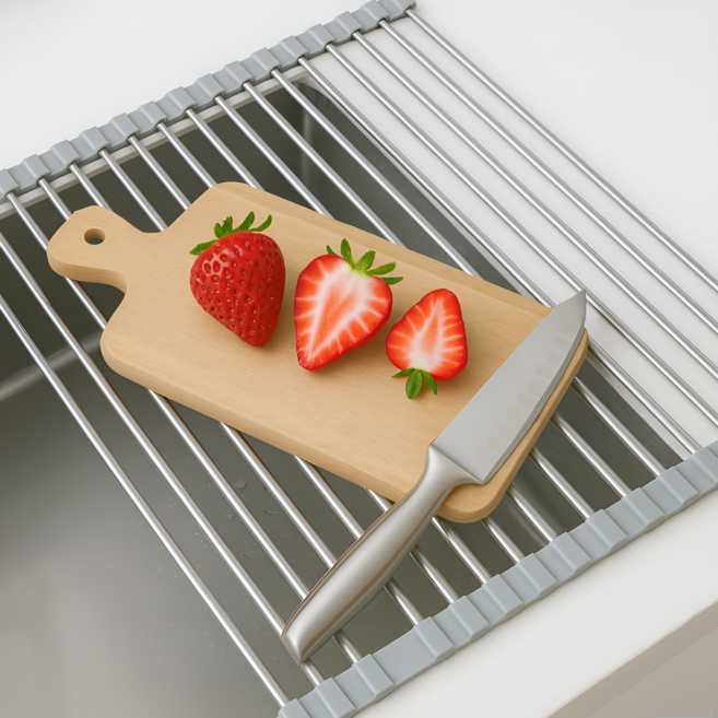 라라마을 공간활용 싱크롤 선반 20롤, 1개, 그레이