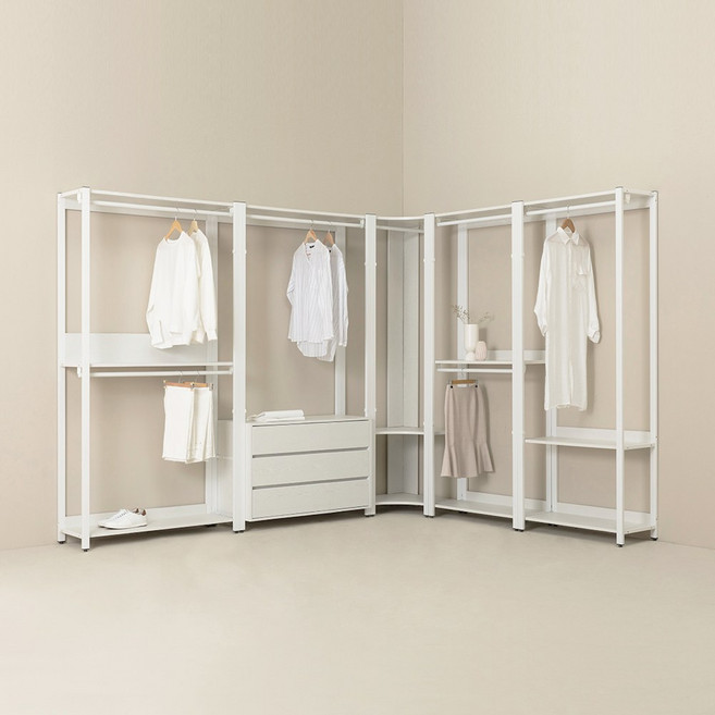 포더홈 이든 철제 드레스룸 행거형 옷장, 2. 화이트오크