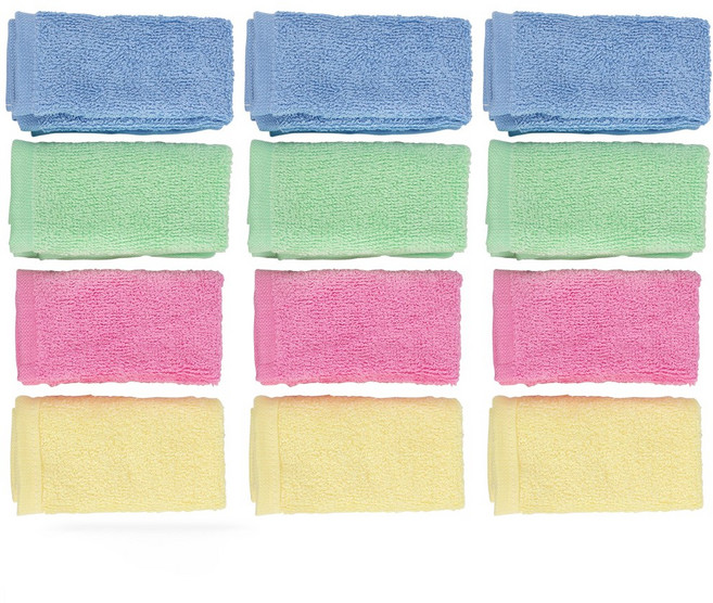 투데이리빙 12개 세트 대나무 죽섬유 주방용 청소용 식탁 수세미 빨아쓰는 잘닦이는 두꺼운 섬유 요술 타올