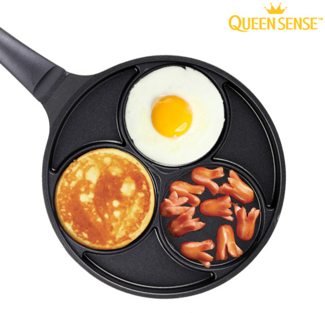 퀸센스 블랙 IH 인덕션 에그팬 논스틱 티타늄코팅 눌러붙지않는 알루미늄 후라이팬, 1개