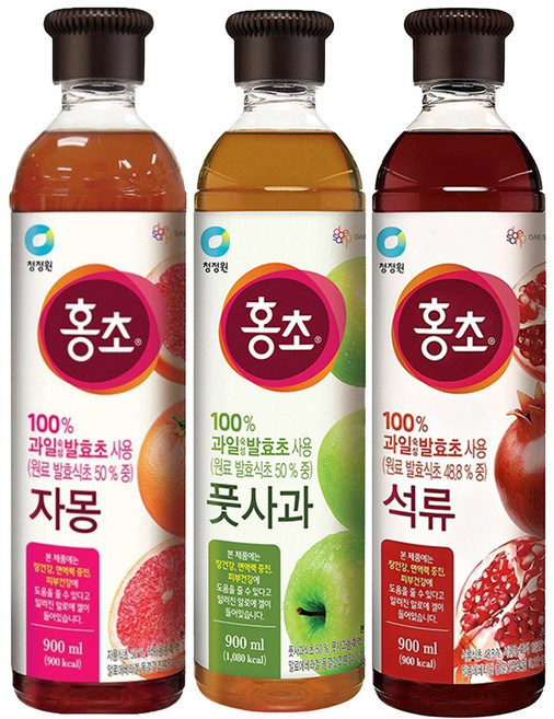 청정원 홍초 자몽 + 풋사과 + 석류, 1세트, 2.7L