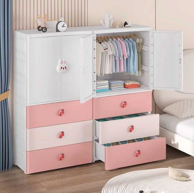 아기옷장 유아 베이비 신생아 행거 키즈 아이 서랍장, 토끼 행거 1단/서랍 2단
