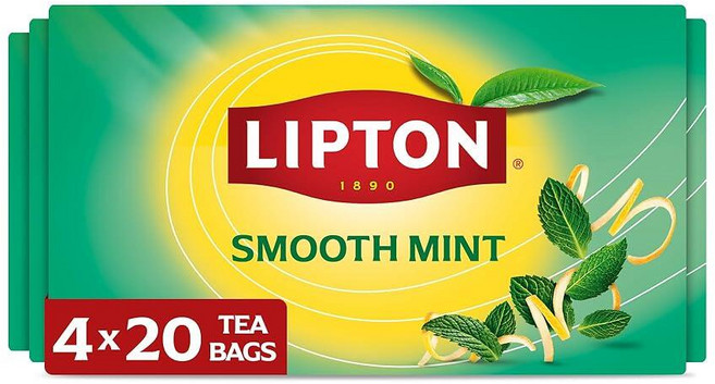 Lipton 립톤 민트 레몬 껍질 허브티 티백 20개입 4개 1세트