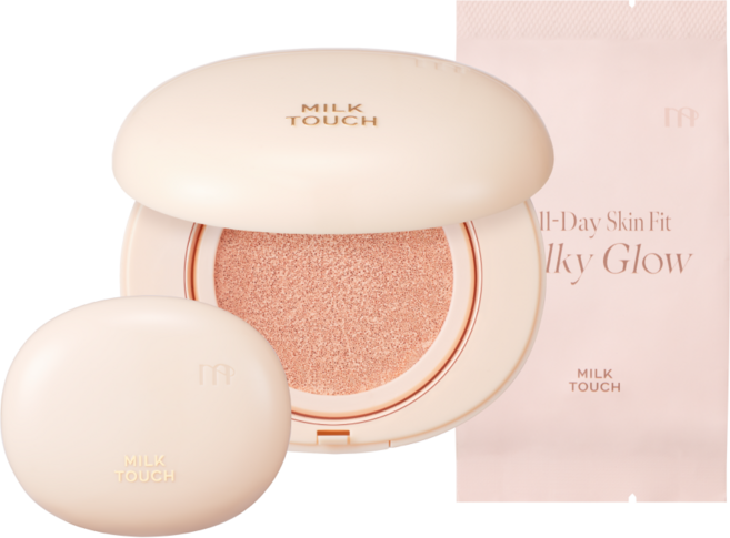 밀크터치 올데이 스킨핏 밀키 글로우 쿠션 기획 세트 (15g+15g+3g), 1개, 03 내추럴베이지