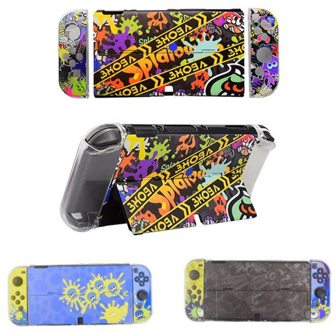 아싸라봉 닌텐도 스위치 OLED 스플래툰3 에디션 풀커버 케이스 악세사리, 블랙에디션, 1개