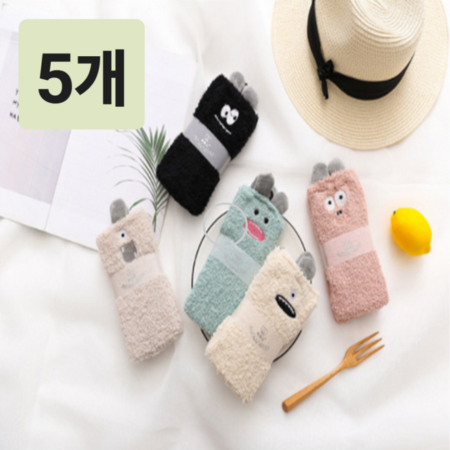 로이엔 도톰 귀엽고 포근한 압박없는 편안한 수면양말