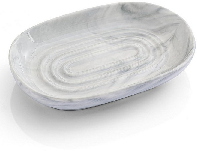 105980 AIMAIAIMAI 세라믹 비누 접시 대리석 패턴 바 홀더 - 우아한 안주인 선물 새 집을 위한 집들이 욕실 주방용 장식 트레이 (그레이 텍스처), 그레이 텍스처
