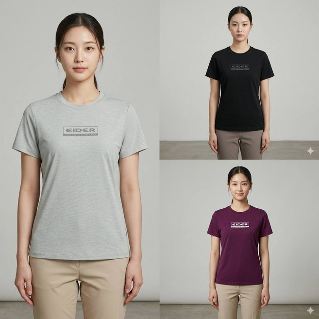 EIDER 아이더 POP 트위스팅 여성 반팔 라운드 티셔츠 DWM26288