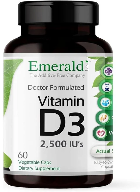 EMERALD LABS 에메랄드랩스 비타민 D3 2 500IU 60베지캡슐 2개, 1개 - 쿠팡
