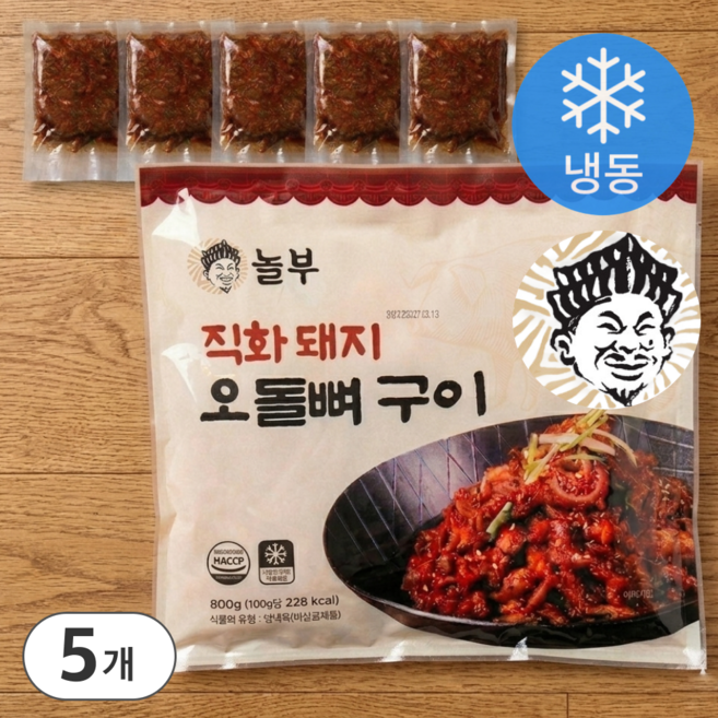 놀부 직화 돼지 오돌뼈 구이 (냉동) 5개입, 1개, 800g